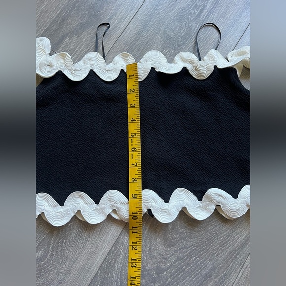 NWOT! Anthropologie Maeve Colorblock Off-The-Shoulder Ribbon Trim Crop Top L - Picture 10 of 10